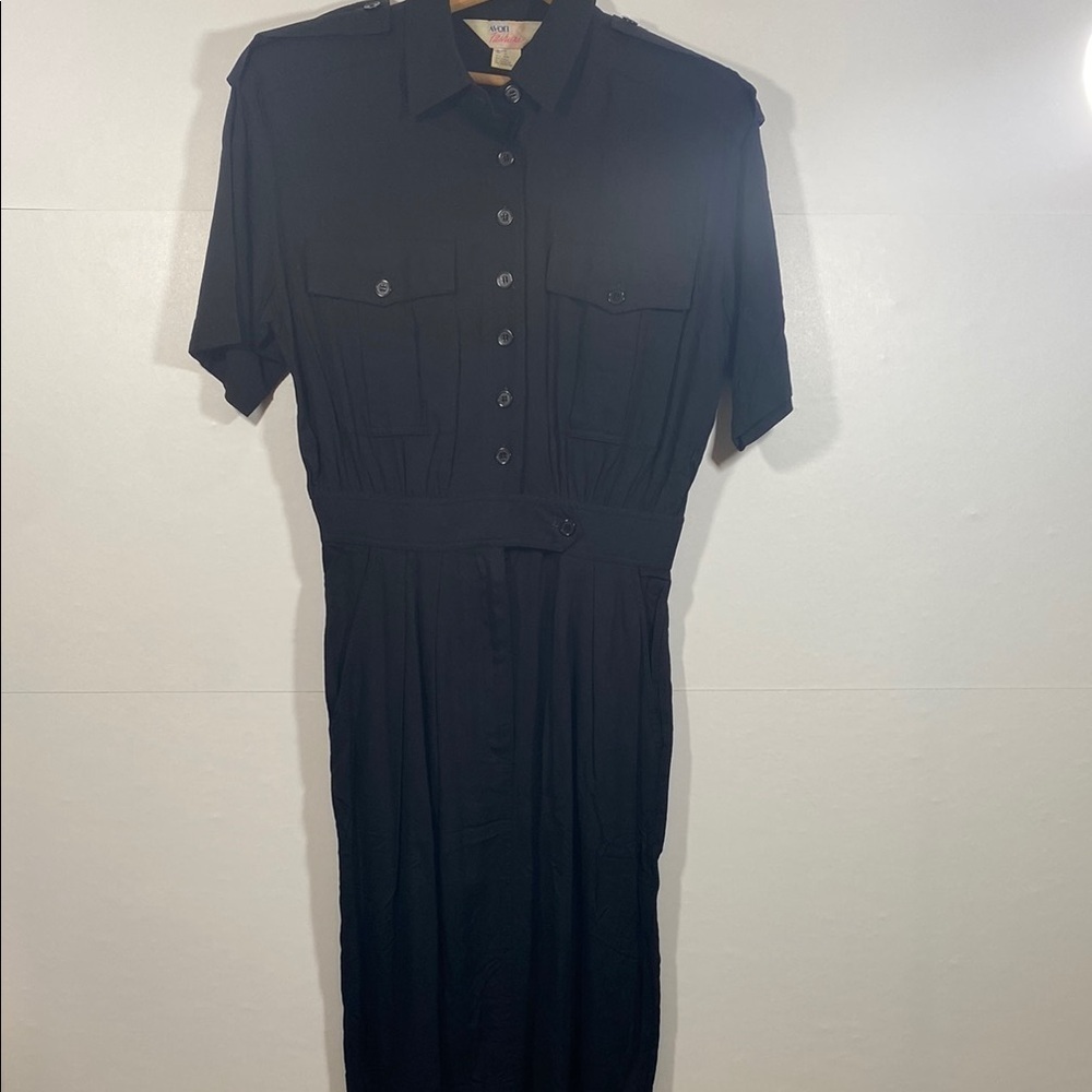 Avon Black Military Style Shirtdress